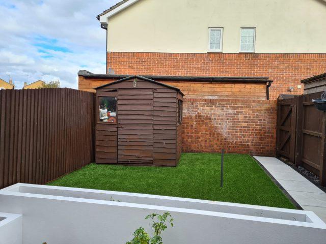 Back Garden Shed Artificial Grass