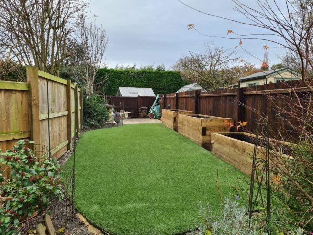 Narrow lawn replaced with artificial grass case study - Easigrass Cambridge & East Anglia